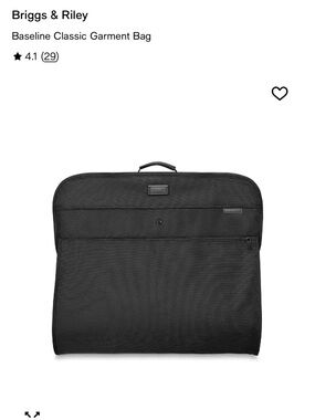 Briggs & Riley Black Baseline Garment Bag with Front Pocket